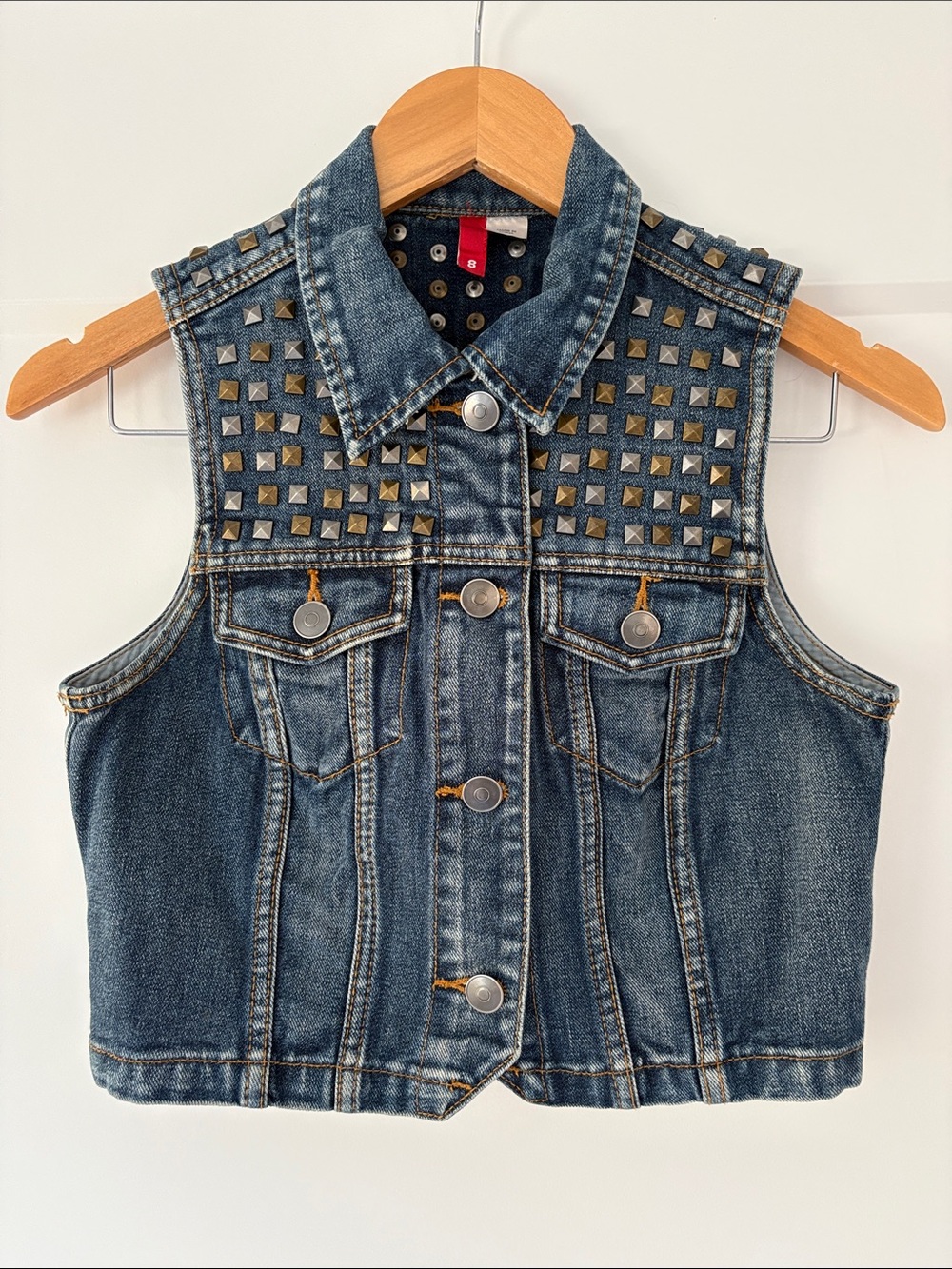 H&M Cropped Studded Denim Vest